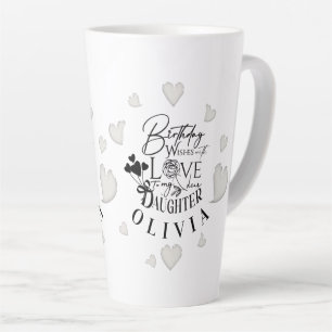 Simple Daughter Birthday Calligraphy Custom Name Latte Mug