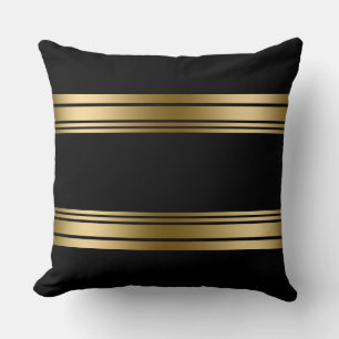 Simple Decorative Gold Stripes Design Throw Pillow