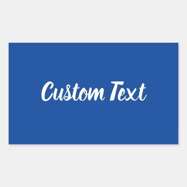 Simple Deep Blue with White Script Text Template Sticker (Front)