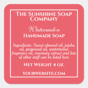 Simple Deep Pink Soap and Cosmetics Label 