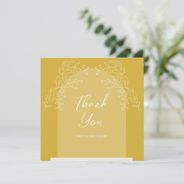 Simple Delicate Arch Style Wedding Thank You Card (Standing Front)