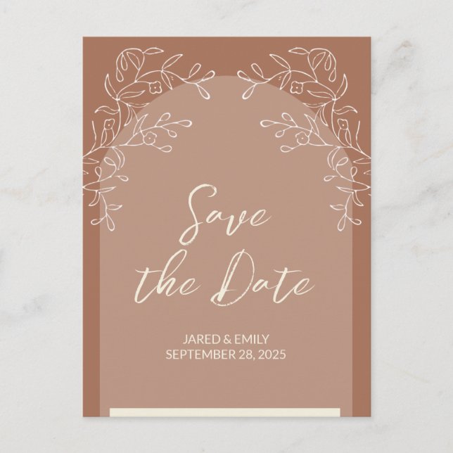 Simple Delicate Arch Wedding Invitation Postcard (Front)