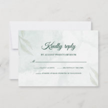 Simple Delicate Floral Wedding RSVP Card