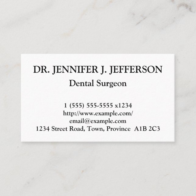 Simple Dental Surgeon Business Card (Front)