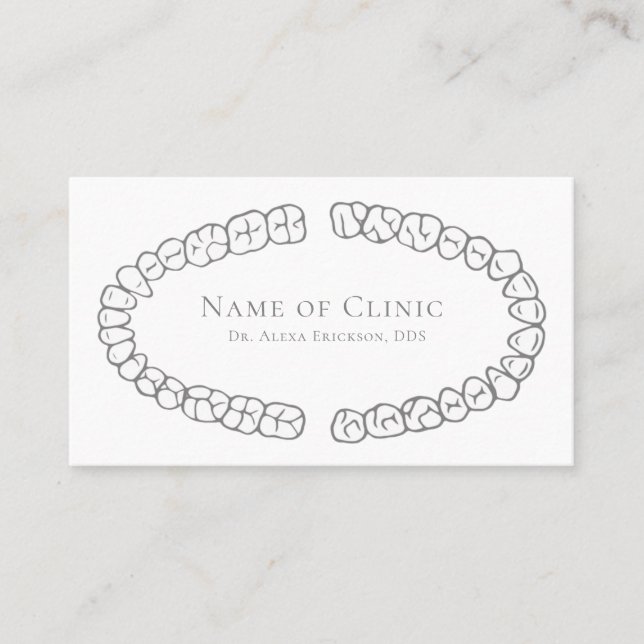 Simple Dentist Teeth Dental Appointment Reminder Card (Front)