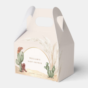 Simple Desert Boho Cactus Arch Baby Shower Favor Box