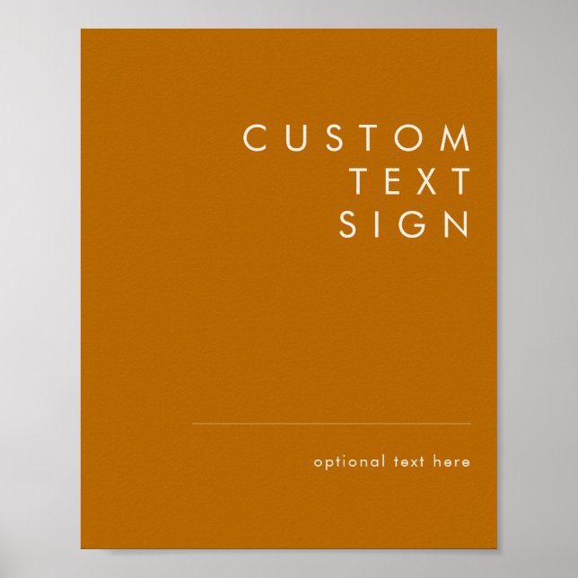 Simple Desert Burnt Orange Cards and Gifts Custom Poster (Front)