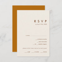 Simple Desert | Burnt Orange Menu Choice RSVP Card