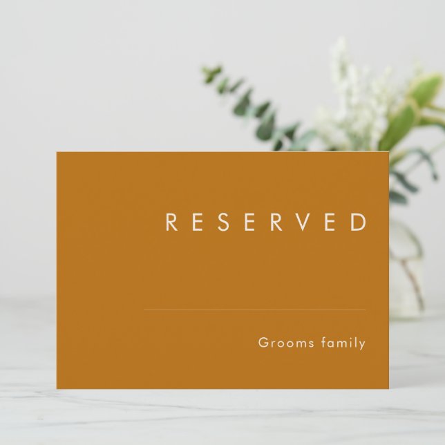 Simple Desert | Burnt Orange Reserved Sign (Standing Front)