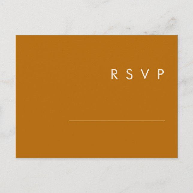 Simple Desert | Burnt Orange Song Request RSVP Postcard (Front)