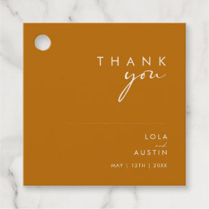 Simple Desert   Burnt Orange Thank You Favour Tags