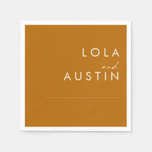 Simple Desert Burnt Orange Wedding Napkins