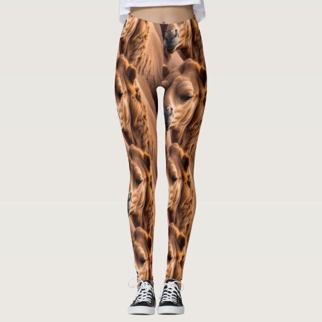 simple desert camel pattern modern  leggings (Front)