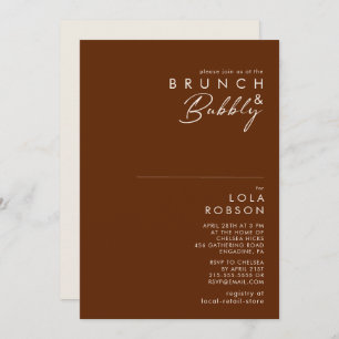 Simple Desert   Dark Cinnamon Brunch & Bubbly Invitation