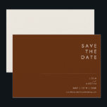 Simple Desert | Dark Cinnamon Horizontal Save The Date<br><div class="desc">This Simple Desert | Dark Cinnamon horizontal save the date is exactly what you're looking for to complete your modern rustic boho wedding. Perfect for either a vintage minimalist western vibe or a retro fall bohemian feel. The minimal natural white script truly pops with this colourful autumn background. You can...</div>