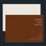 Simple Desert | Dark Cinnamon Horizontal Save The Date<br><div class="desc">This Simple Desert | Dark Cinnamon horizontal save the date is exactly what you're looking for to complete your modern rustic boho wedding. Perfect for either a vintage minimalist western vibe or a retro fall bohemian feel. The minimal natural white script truly pops with this colourful autumn background. You can...</div>