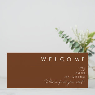 Simple Desert Dark Cinnamon Seating Chart Header