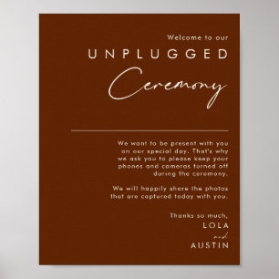 Simple Desert Dark Cinnamon Unplugged Ceremony Poster