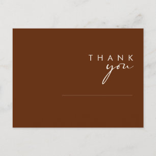 Simple Desert Dark Cinnamon Wedding Thank You Po Postcard