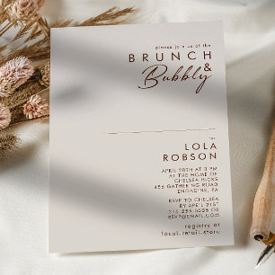 Simple Desert   Natural White Brunch & Bubbly Invitation