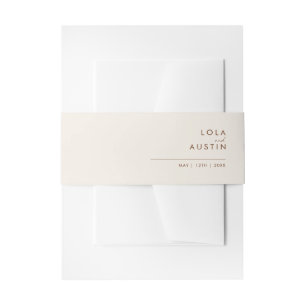 Simple Desert   Natural White  Invitation Belly Band