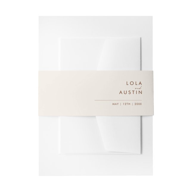 Simple Desert | Natural White  Invitation Belly Band (Front Example)