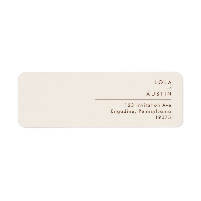 Simple Desert | Natural White Return Address Label (Front)
