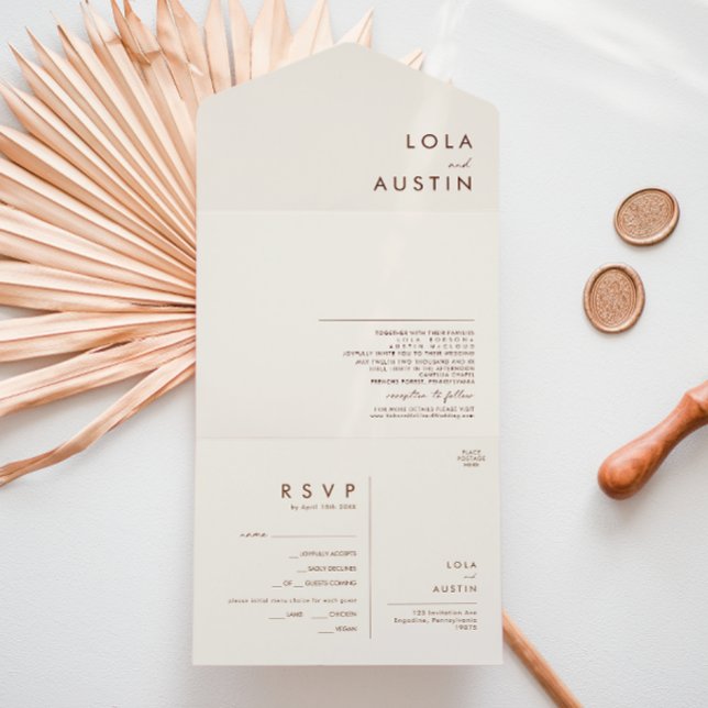 Simple Desert | Natural White Seal and Send  All I All In One Invitation (Creator Uploaded)