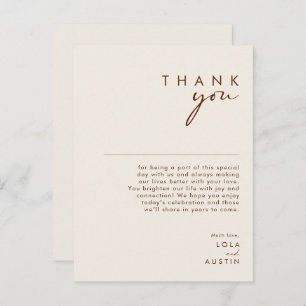 Simple Desert   Natural White Thank you Card