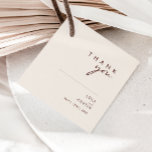 Simple Desert | Natural White Thank You Favour Tag<br><div class="desc">These Simple Desert | Natural White thank you favour tags are exactly what you're looking for to complete your modern rustic boho wedding. Perfect for either a vintage minimalist western vibe or a retro fall bohemian feel. The minimal dark cinnamon script truly pops with this autumn background. You can choose...</div>