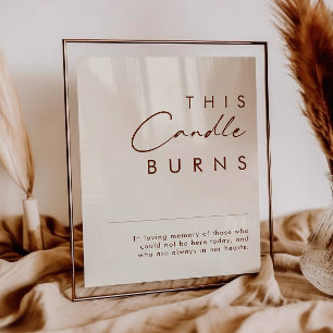 Simple Desert Natural White This Candle Burns Poster