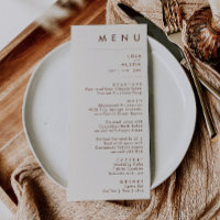 Simple Desert | Natural White Wedding Dinner Menu