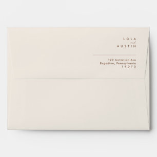 Simple Desert   Natural White Wedding Invitation Envelope