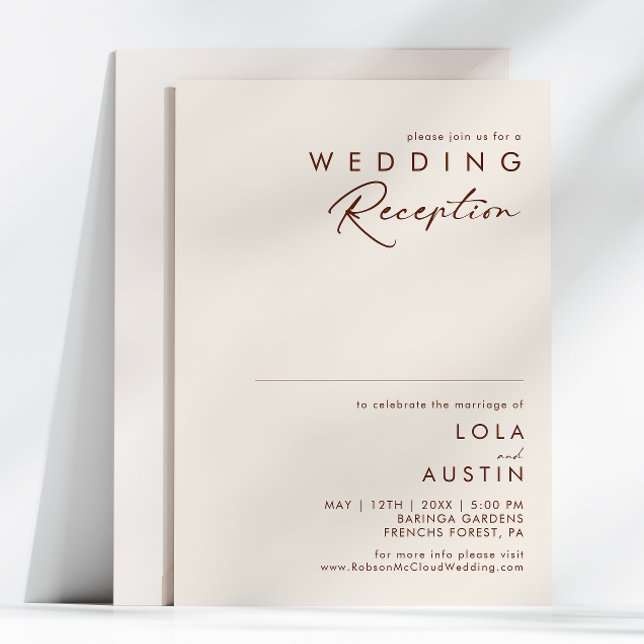 Simple Desert | Natural White Wedding Reception Invitation (Creator Uploaded)