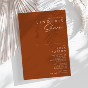 Simple Desert   Terracotta Lingerie Shower Invitation