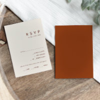 Simple Desert | Terracotta Menu Choice RSVP Card