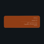 Simple Desert | Terracotta Return Address Label<br><div class="desc">This Simple Desert | Terracotta return address label is exactly what you're looking for to complete your modern rustic boho wedding. Perfect for either a vintage minimalist western vibe or a retro fall bohemian feel. The minimal natural white script truly pops with this colorful autumn background. You can choose to...</div>