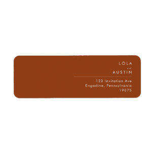 Simple Desert   Terracotta Return Address Label