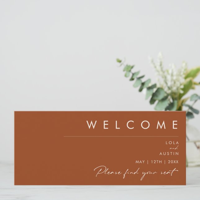 Simple Desert | Terracotta Seating Chart Header (Standing Front)