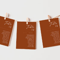 Simple Desert | Terracotta Table Number Chart