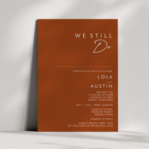 Simple Desert Terracotta We Still Do Vow Renewal Invitation