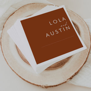Simple Desert   Terracotta Wedding Napkins