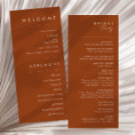 Simple Desert | Terracotta Wedding Program<br><div class="desc">This Simple Desert | Terracotta wedding program is exactly what you're looking for to complete your modern rustic boho wedding. Perfect for either a vintage minimalist western vibe or a retro fall bohemian feel. The minimal natural white script truly pops with this colourful autumn background. You can choose to keep...</div>