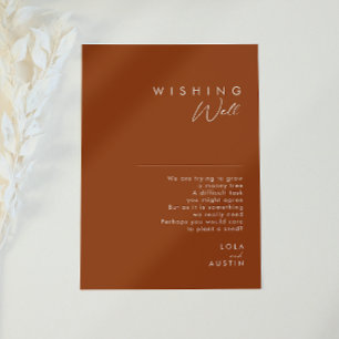 Simple Desert Terracotta Wedding Wishing Well Enclosure Card