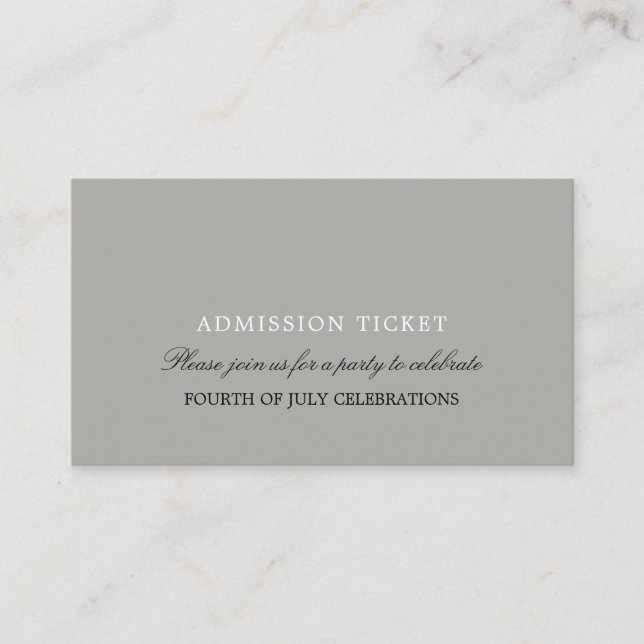 Simple Design Admission Ticket Enclosure Card (Front)