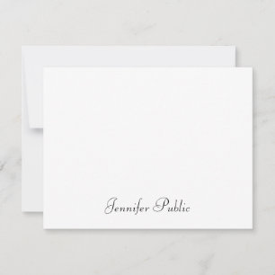 Simple Design Elegant Hand Script Name Text Flat Card