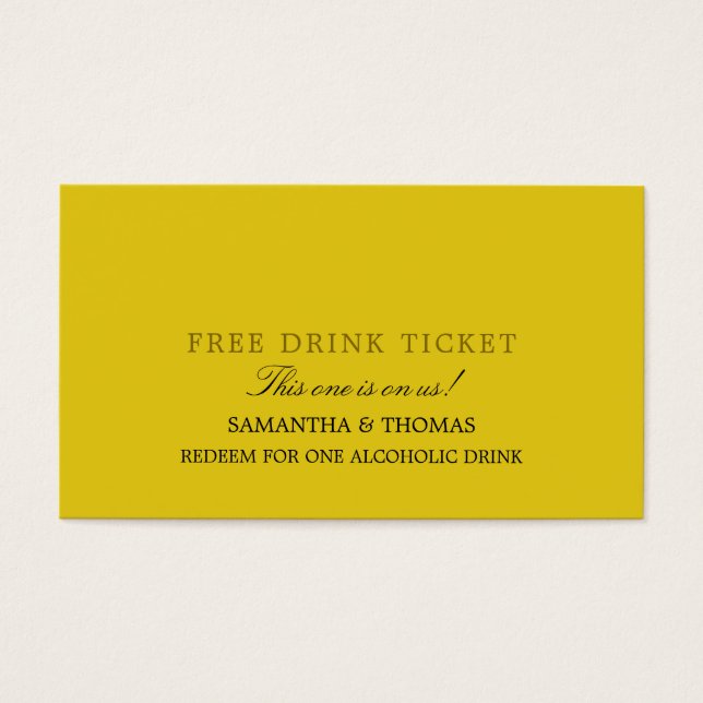 Simple Design Free Drink Ticket (Front)