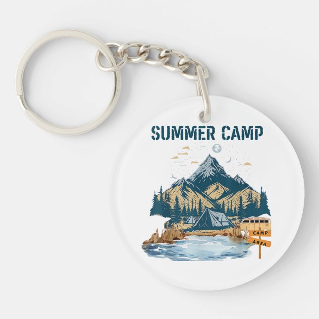 Simple Design Summer Camp Keychain (Front)
