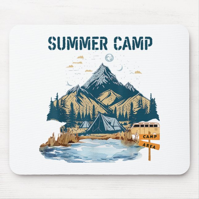 Simple Design Summer Camp Mouse Pad (Front)
