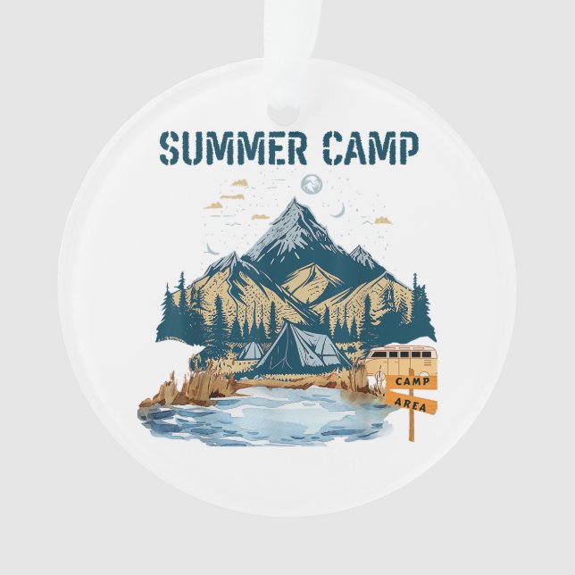 Simple Design Summer Camp Ornament (Front)